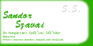 sandor szavai business card